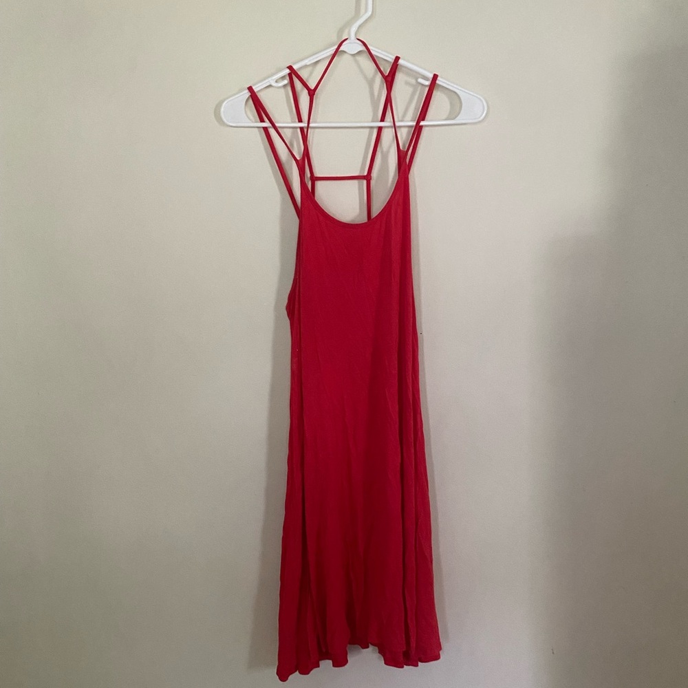 Red shift dress